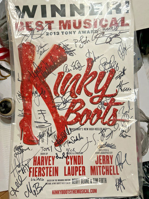 Kinky Boots poster autographed by the cast 2013 Tony award winning broadway show