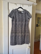 Women's Calvin Klein Black & White Houndstooth Print Short Dress, Size 10