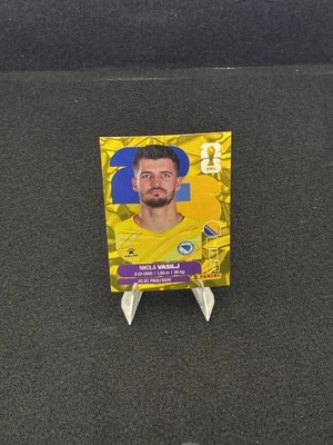 2026 Panini FIFA World Cup Nikola Vasilj BIH2 Gold Crumple Sticker