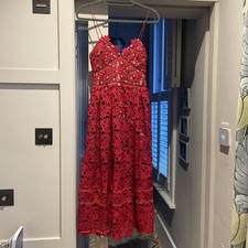 BNWT Self Portrait Azaelea Dress Size 10 Party Occasion Midi Red Charity Sale