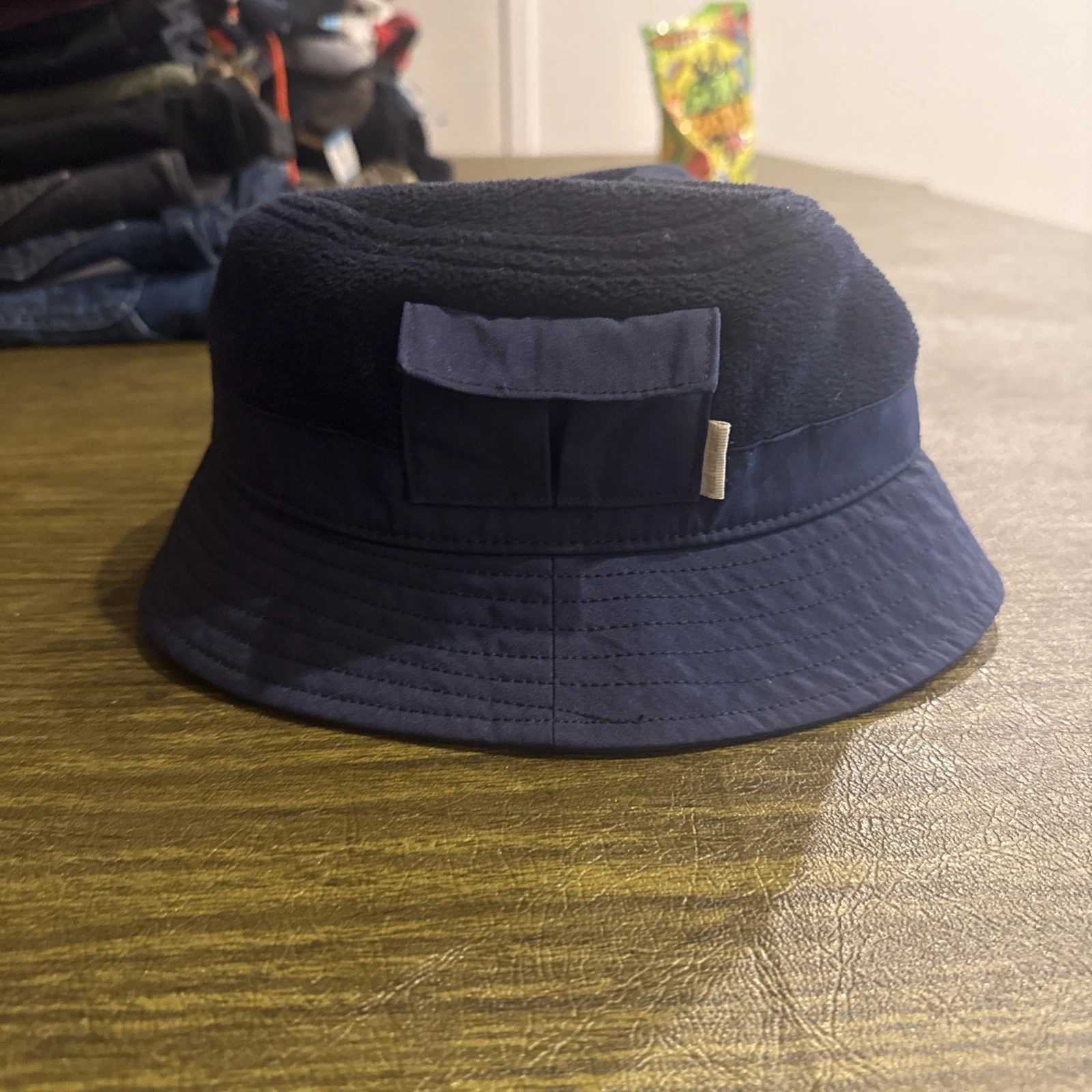 Aime Leon Dore Fleece and Canvas Bucket Hat Navy