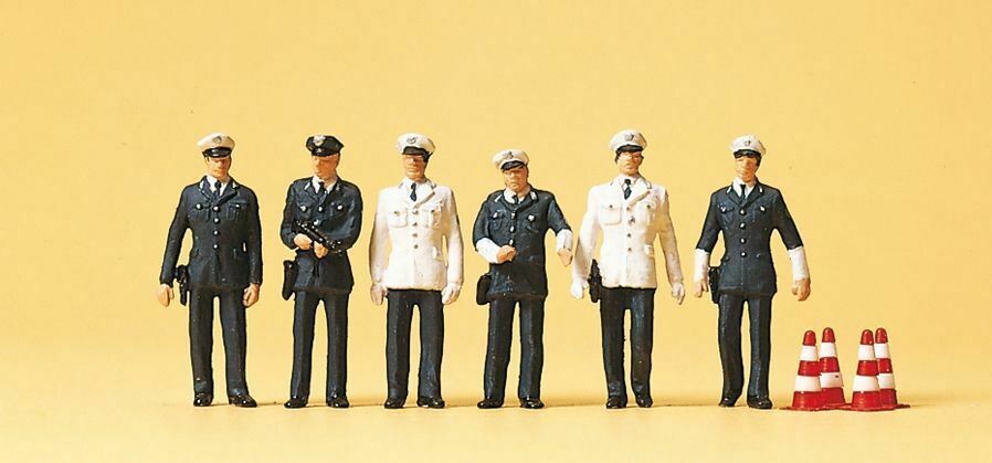 German BRD Police (6) Exclusive HO/OO Figure Set Preiser 10422