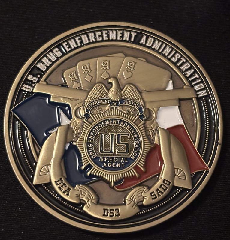 U.S. DEA federal police  San Antonio Group D-53 narcotics Challenge Coin