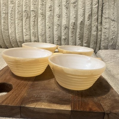 Lot  Vintage Fire King Peach Luster Handle Soup  Bowls 4 bowls 