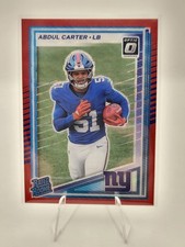 2025  Donruss - Rated Rookie Abdul Carter #315 Optic Preview Red Wave Prizm (RC)