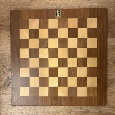Vintage MCM Drueke No 61 Chess Checkers Board Double Sided 15”x 15 ...