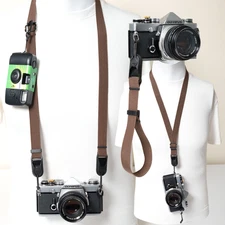 Brown Camera Strap w/ Peak Design Anchors  / Wrist & Neck Dslr Mirrorless Film