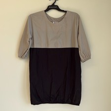 Planet by Lauren G Nylon Dress tan Black Knee Length Two-Tone nylon dress sz S