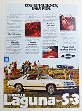1975 Advertisement Chevrolet Chevelle Laguna S-3 Garage Art 