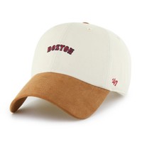 '47 Brand Mlb Cap Boston Red Sox Script Suede Visor '47 Clean Up Natural Basecap