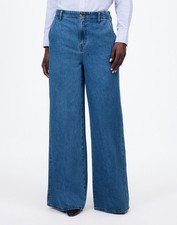 Madewell Wide Sweep Trouser Denim Jeans Wide Leg Java Wash Size 25 Petite - NWT