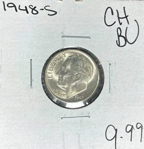 1948-S ROOSEVELT SILVER DIME ~ CH/BU ~BEAUTIFUL COIN~