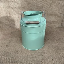 IKEA Milk Can Sage Green Socker 20289 Farmhouse Vase Wooden Handle Vintage 99