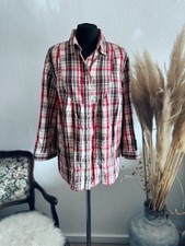 Bluse Shirt Tunika kariertes Hemd mia linea Gr. 42/44 Baumwolle