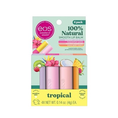 EOS Lip Balm 100% Natural 4 Pack FRUITY - 4PK/0.14OZ