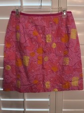 VTG Lilly Pulitzer Womens Pink Monkey Floral Print Lined Short Skirt Sz 6