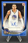 2025-26 Bowman Basketball Will Richard RC Blue Auto /150 Golden State Warriors