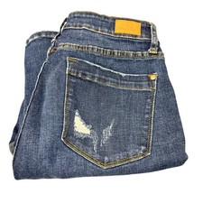 Judy Blue Jeans Womens 13 / 31 Skinny Fit Button Fly Distressed Blue Denim