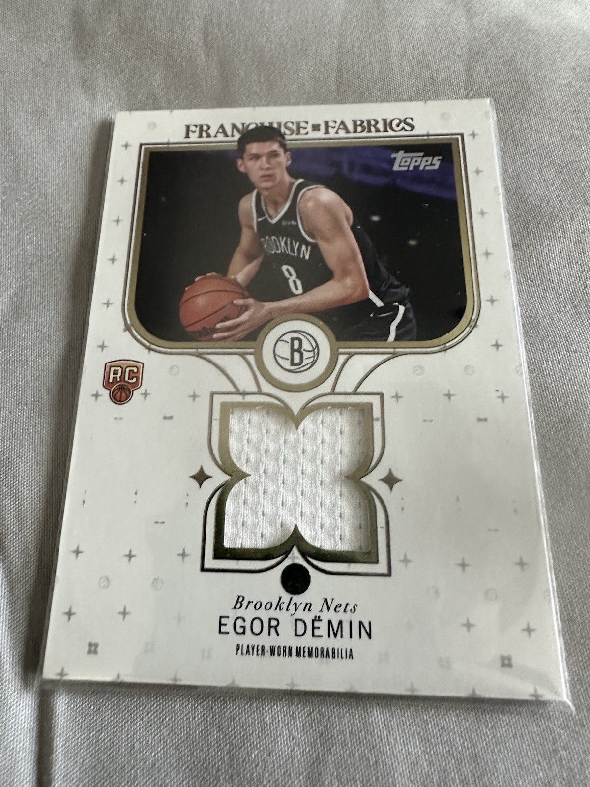 EGOR DEMIN RC 2025-26 Topps Franchise Fabrics #FF-ED Brooklyn Nets