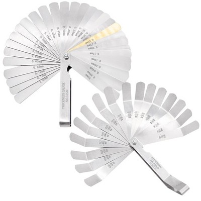 2 PCS Feeler Gauge Set Include 32-Blade Tapered Feeler Gauge and 16-Blade Off...