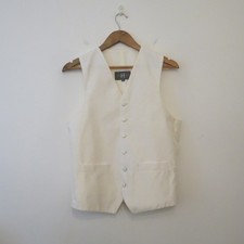 Vintage English Morning Suit Single Breasted Waistcoat 36 Cream Tuxedo Wedding