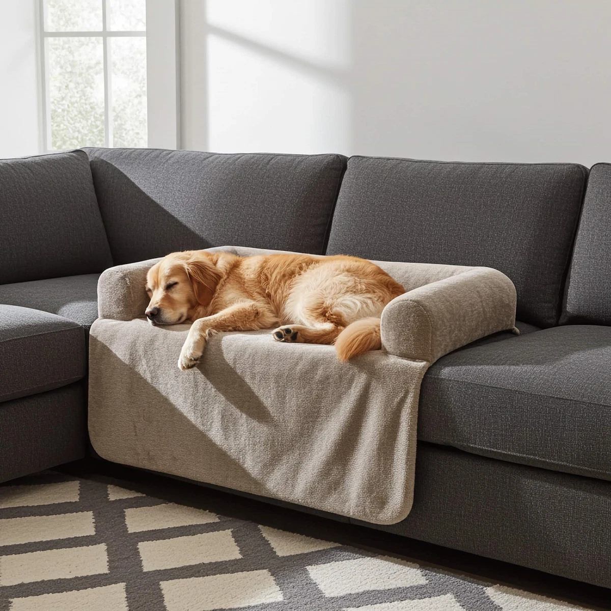 BLUZELLE Hunde Bett-Sofa Schutz  Couch Auflage Plsch Wasserdicht Waschbar  M