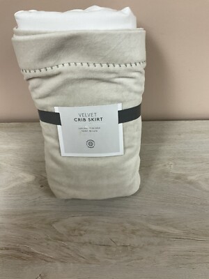 Pottery Barn Kids Jeremiah Brent Velvet Crib Skirt 16” Drop NWOT