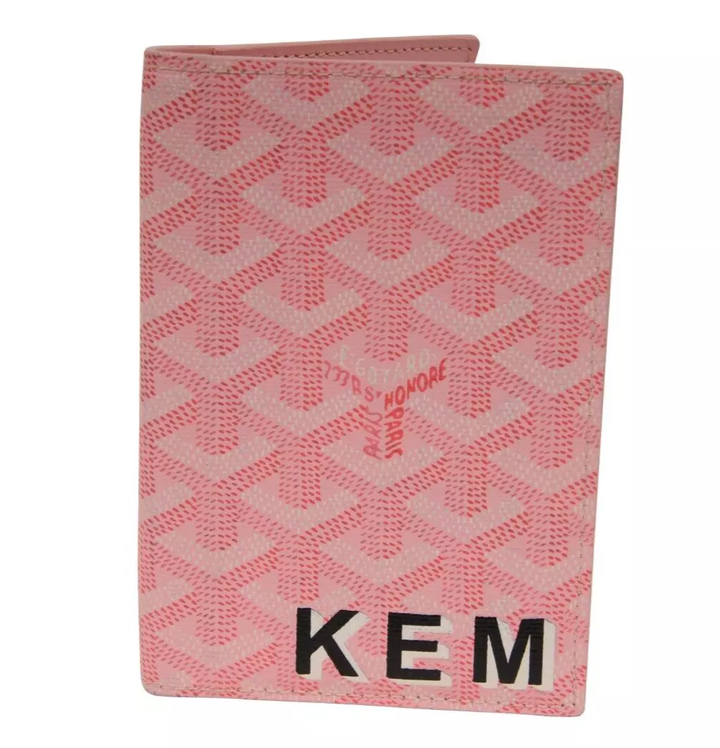 Goyard Grenelle Passport Holder Pink Travel Wallet I.D Card Money Holder  File