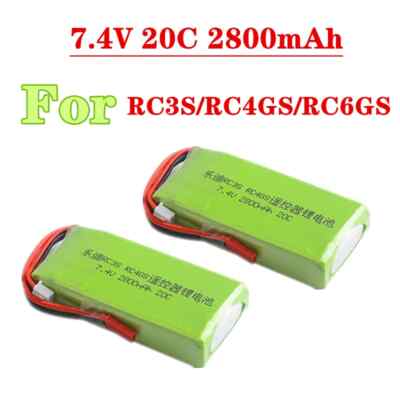 2Pcs 2S 7.4V 2800mah 20C Lipo Battery For Radiolink RC4GS RC6GS Transmitter