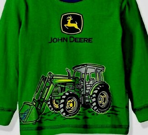 Authentic John Deere Boys Green/Blue Long Sleeve 'Front Loader' Tractor