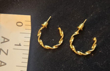 Vintage Braided hoop gold tone post earings