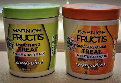 Garnier Fructis Treat 1 Minute Hair Mask 13.5oz - Avocado OR Papaya - YOU CHOOSE