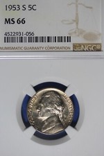 1953 S NGC 5C MS66 JEFFERSON NICKEL #B50028