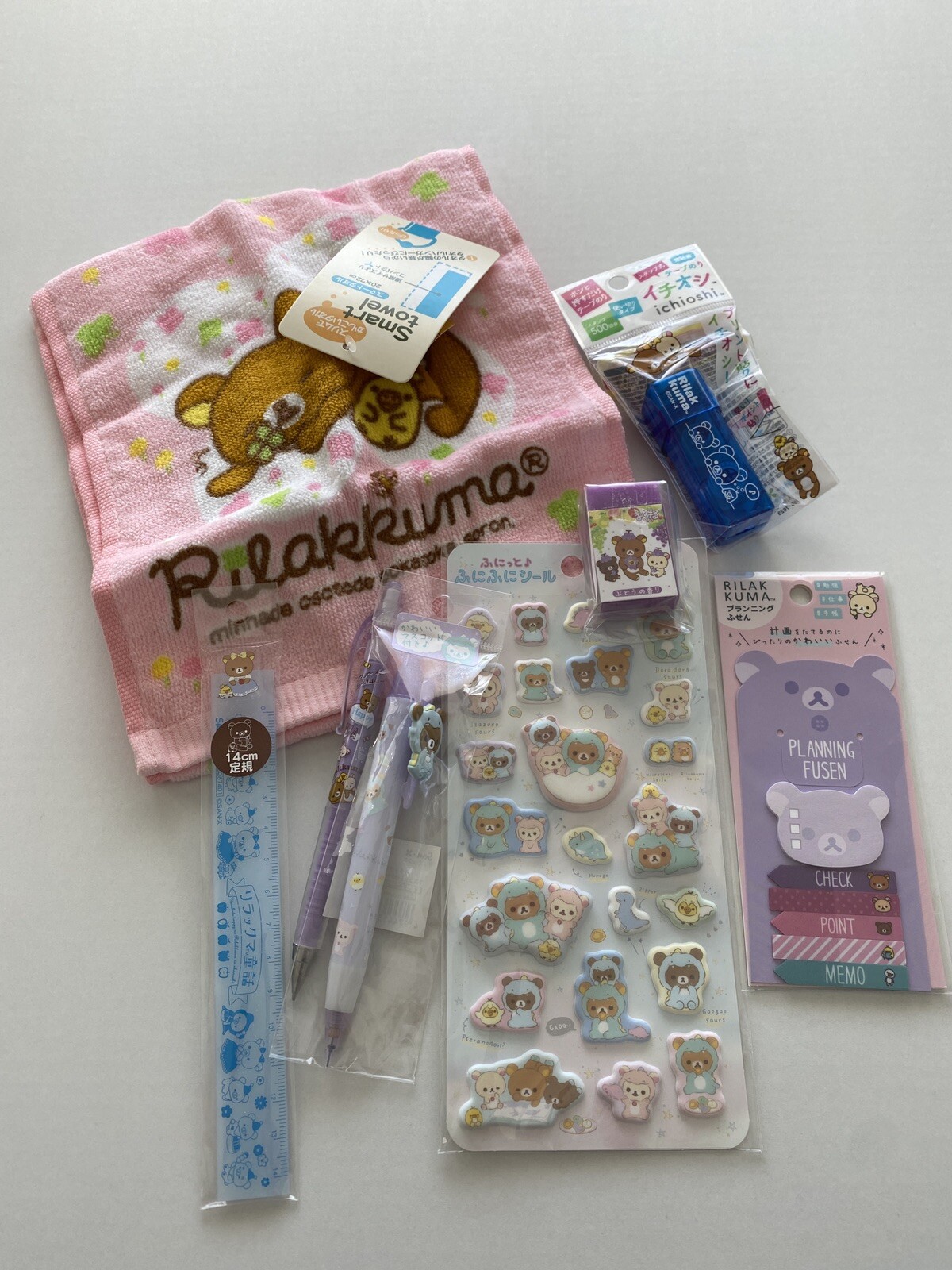 Rilakkuma Mechanical Pencil Sticky Notes Set with Smart Towel Eraser-image
