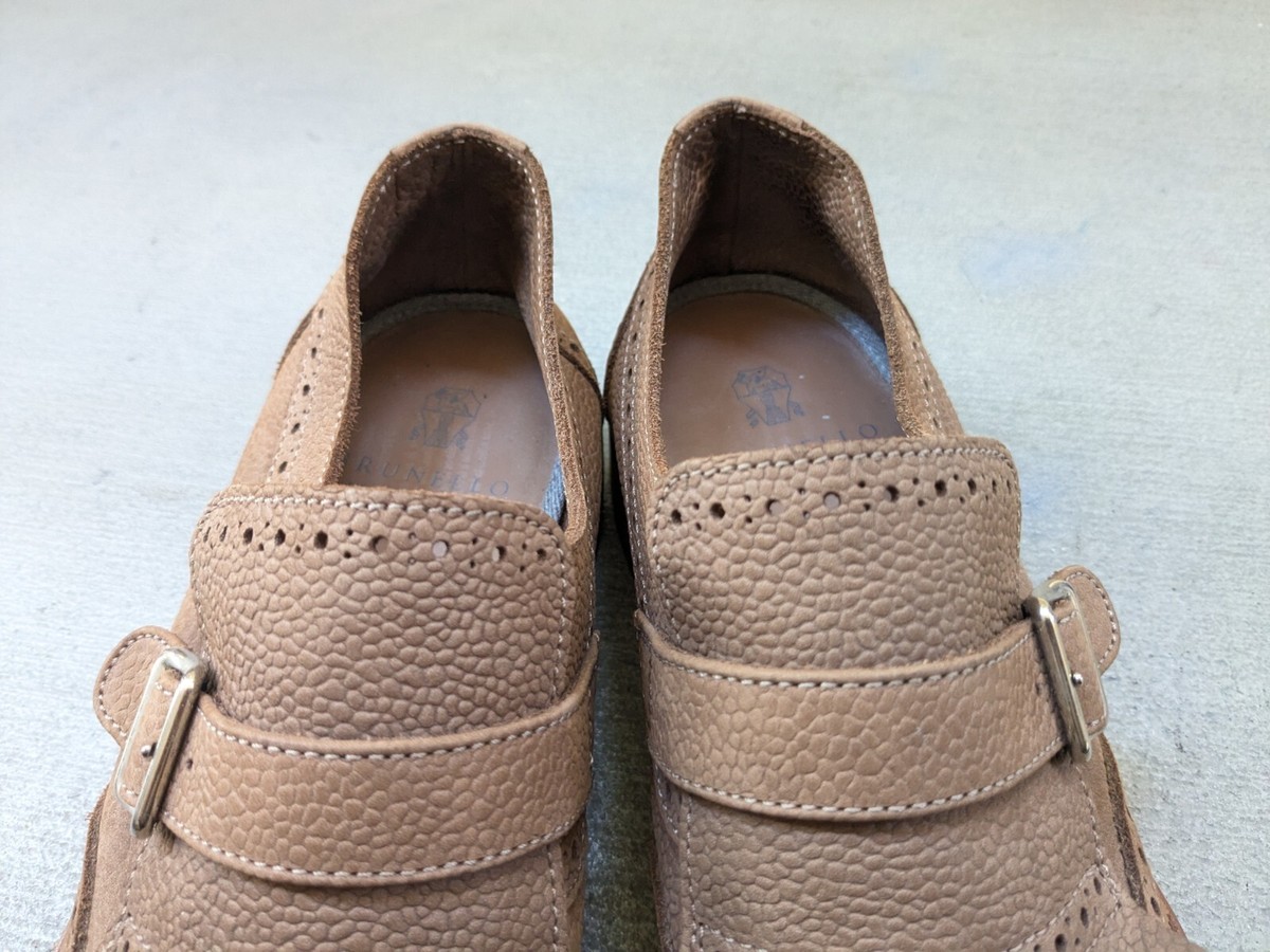Brunello Cucinelli Monk Straps Brown Men 9 Leather Brunello Cucinelli Brown Leather Loafers | Sendegaro BR main image 4