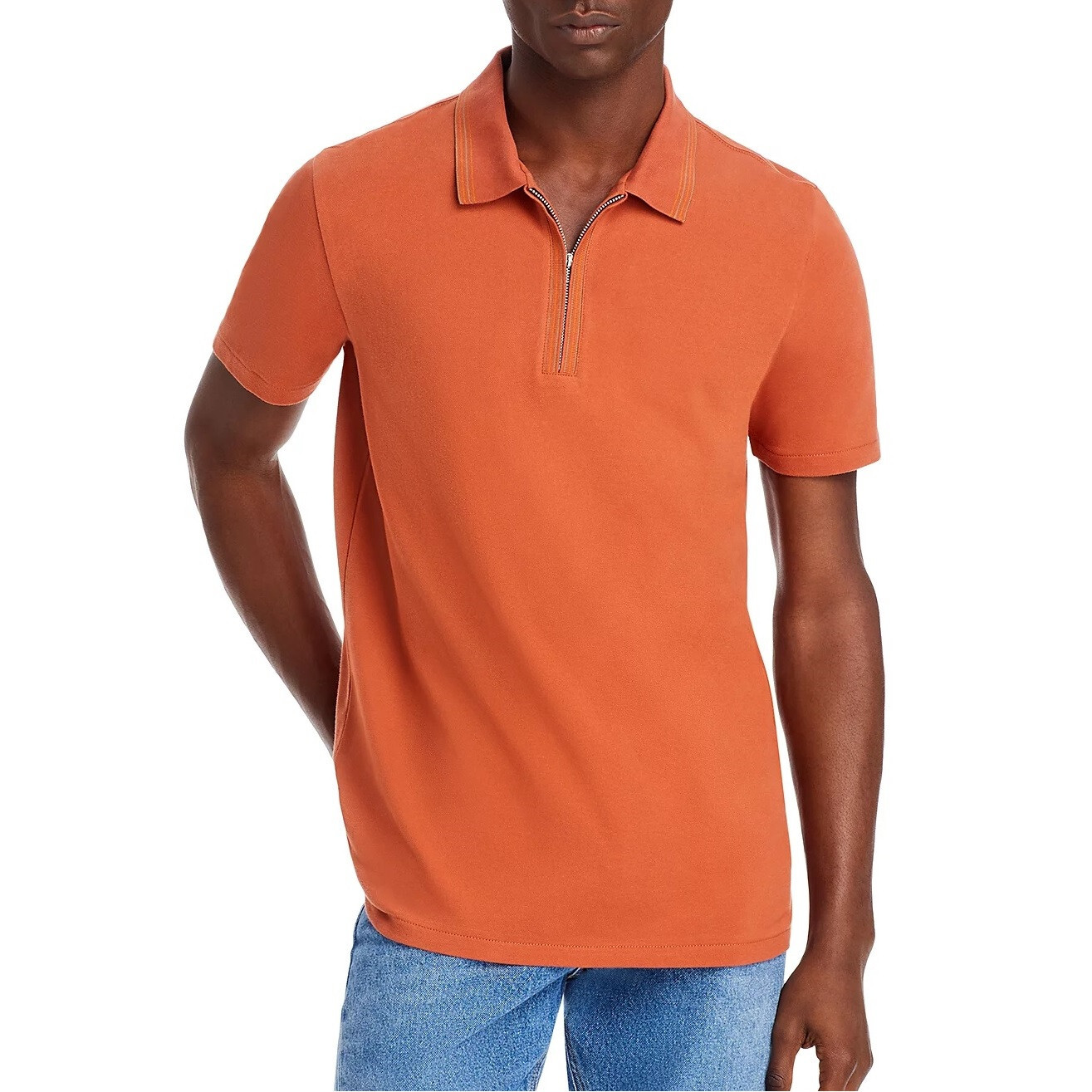 Мужская футболка-поло Paul Smith PS с коротким рукавом и застежкой-молнией из хлопчатобумажной смеси с логотипом PS XL 14190₽