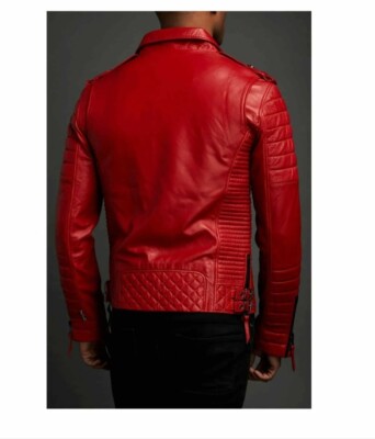 Men's Genuine 100% Lambskin Leather Jacket Biker Motorcycle Slim