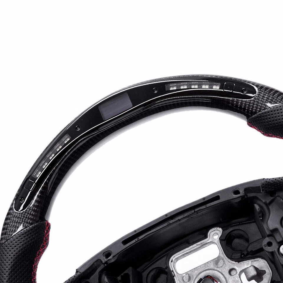 Volante deportivo LED de fibra de carbono para Chevrolet Corvette C7 ZR1 2014-2019 Foto 4 de 4