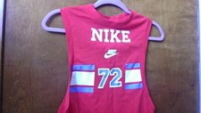Nike Women's Small Cotton Tank Top Activewear Patriotic Red/Wht /Blue Stripe EUC