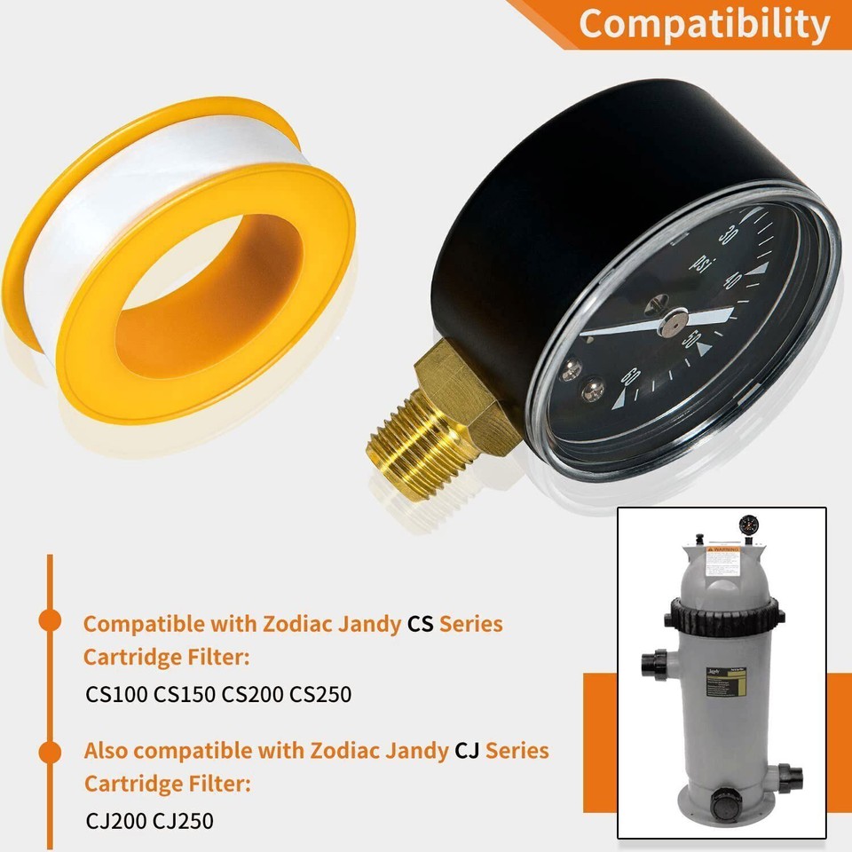 Manometer & Luftentlastungsadapter Für Zodiac Jandy CS-Serie – Ersatzteil Für Kartuschenfilter CS100, CS150, CS200, CS250