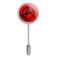 Anarchy Symbol Red Stick Pin Stickpin Hat Brooch