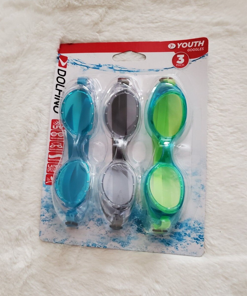 Dolfino Youth Swimming Goggles Tinted Lenses pack