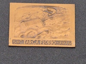 Plaque Trophée Targa Florio 1975 - Badge Auto Vintage - Fabriqué En Italie