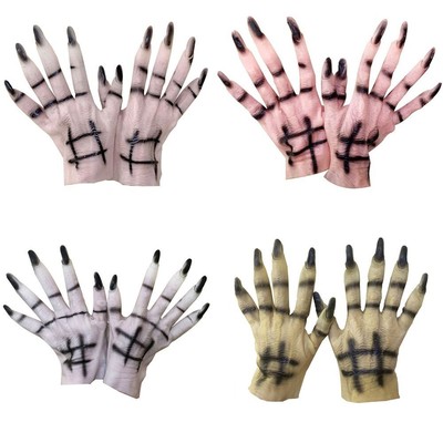 Gothic Gloves With Claws Punk Rubber Mittens Cool Cosplay Gloves  Festival