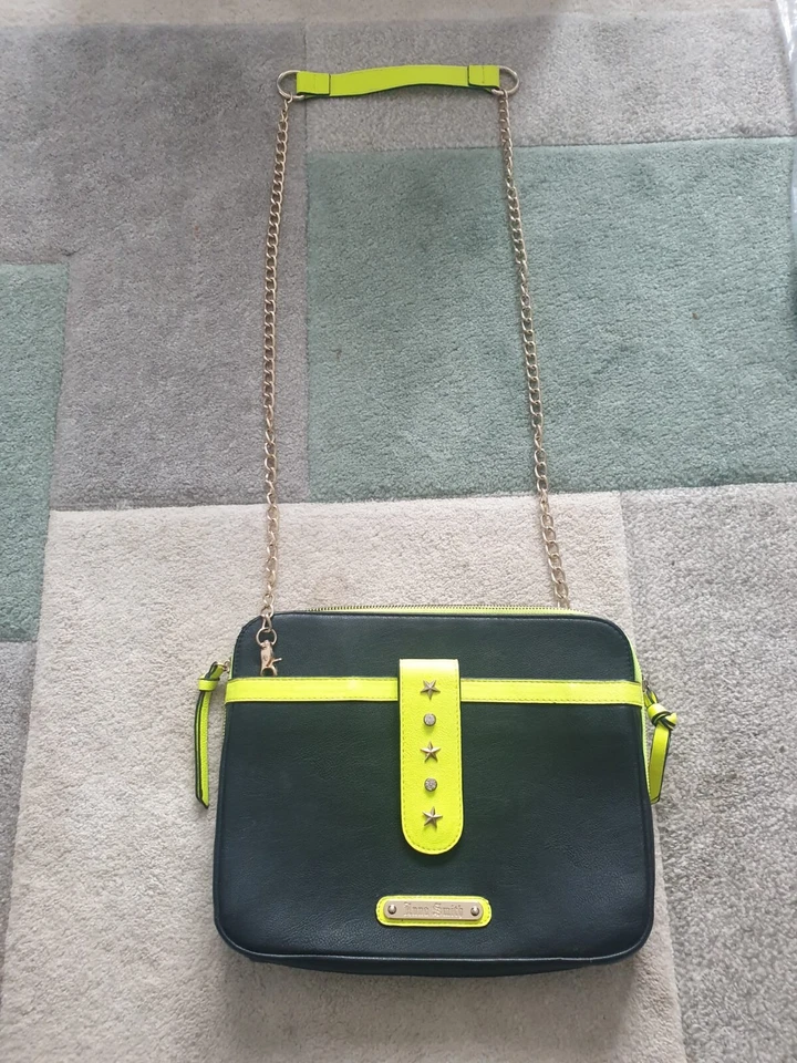 Anna Smith Shoulder Bag IPad Cover Case Star & Diamante Trim Black Faux Leather  - Image 2 of 4