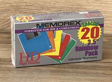 Memorex Formatted 3.5" Inch Computer Diskettes HD Rainbow Pack VTG 1995 Sealed