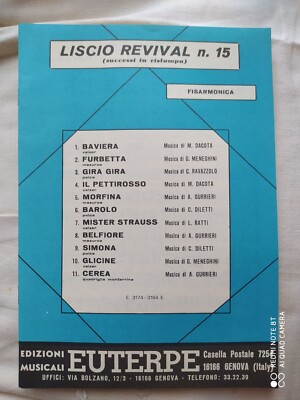 LISCIO REVIVAL N° 15 - ALBUM 11 SHEET MUSIC AA.VV. (1987) - ED. EUTERPE GENOVA