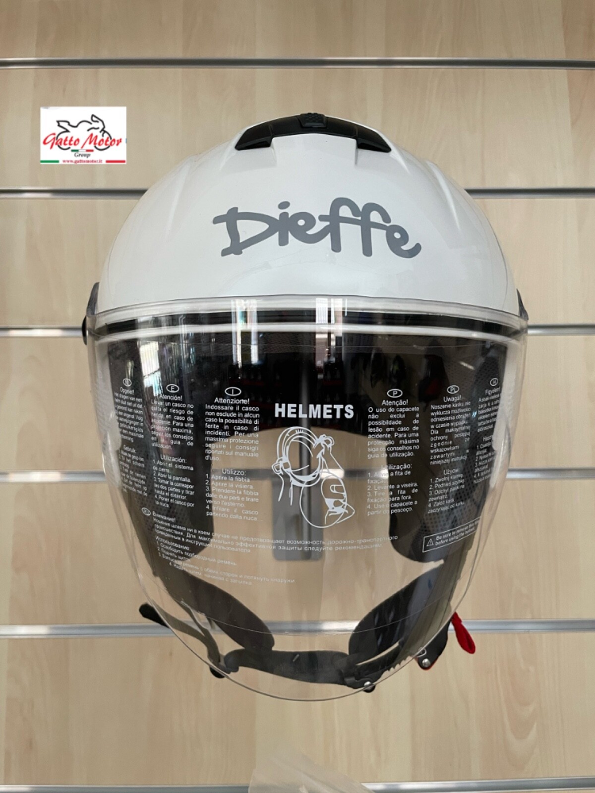 CASCO MOTO SCOOTER CASCO DEMI JET CON VISIERA BIANCO LUCIDO MISURA M 57 58 CM foto 4