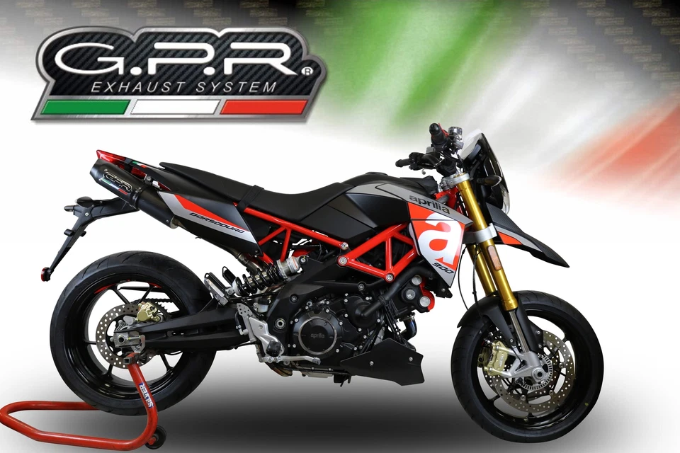 Escape Aprilia Dorsoduro 750 2008-2016 GPR doble deslizamiento furor Nero Foto 3 de 4