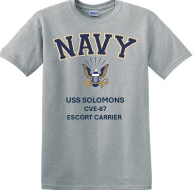 USS SOLOMONS CVE-67*E. CARRIER*NAVY EAGLE*SHIRT. OFFICIALLY LICENSED